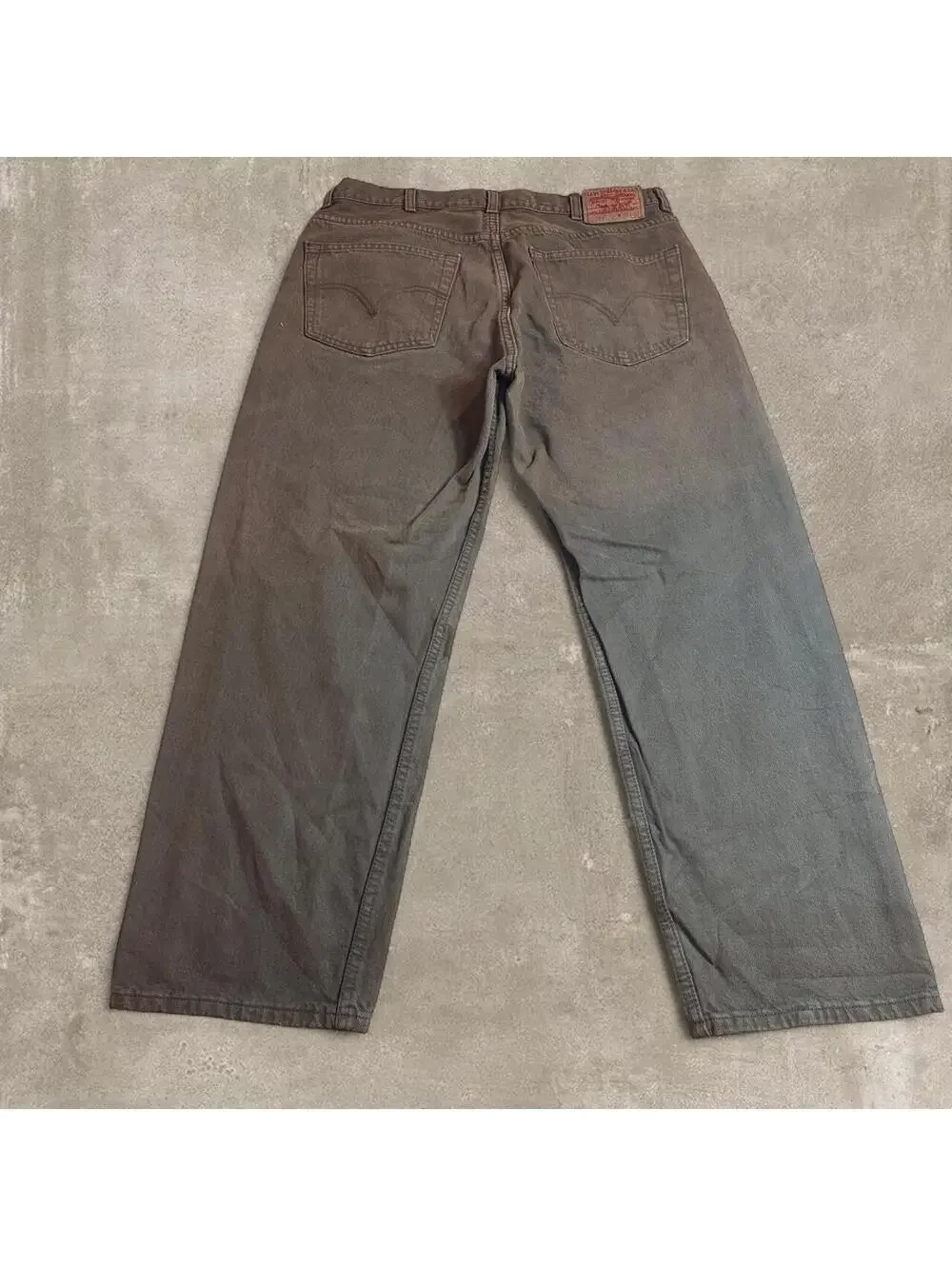 Vintage Levis 550 Mens Relaxed Fit Tapered Olive Green Denim Jeans 38x30